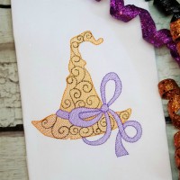 Swirly Witch Hat Machine Embroidery Design, Sketch 